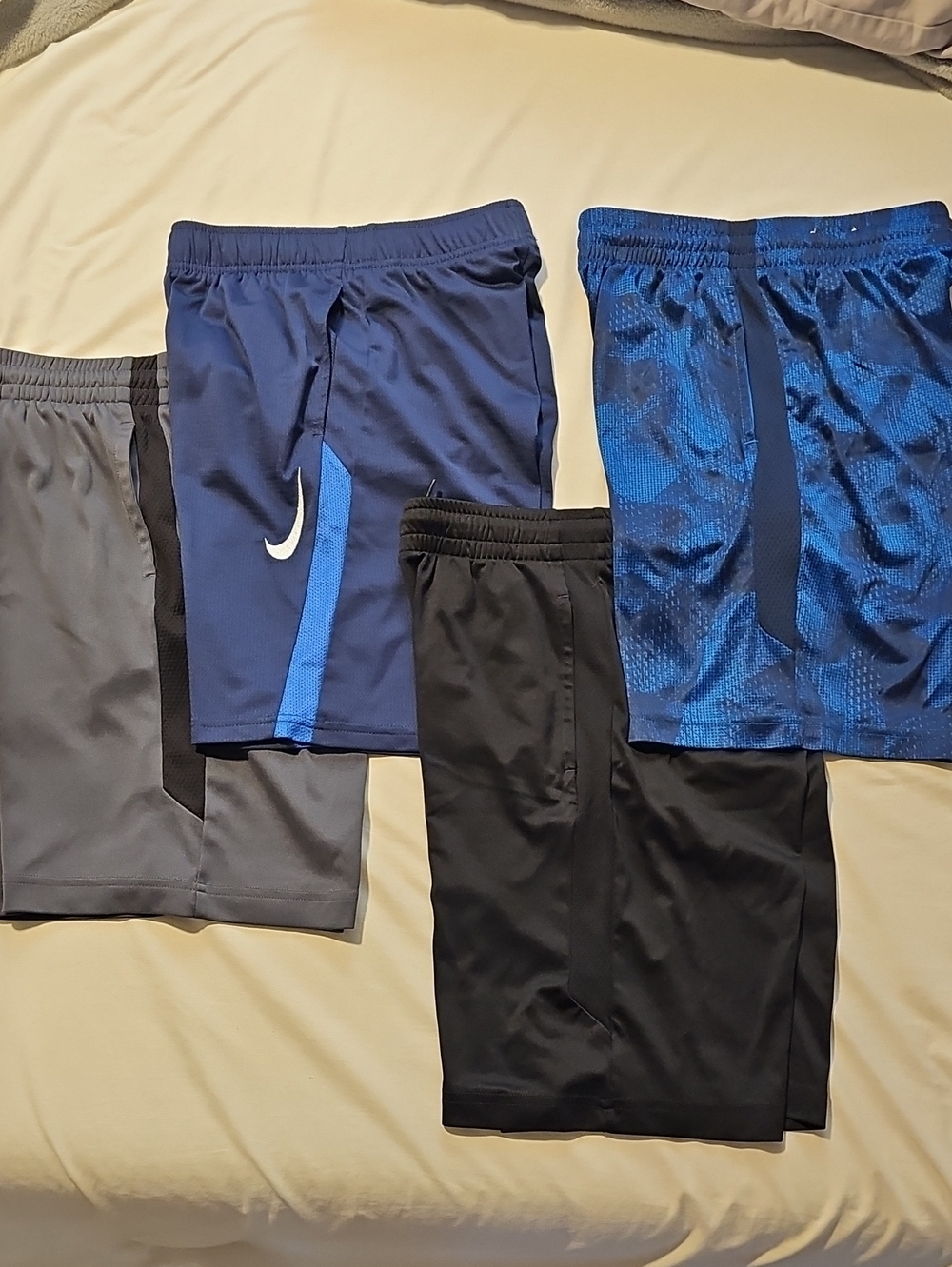 4 Pairs Youth Athletic Shorts inc. Nike & Tek Gear DryTek